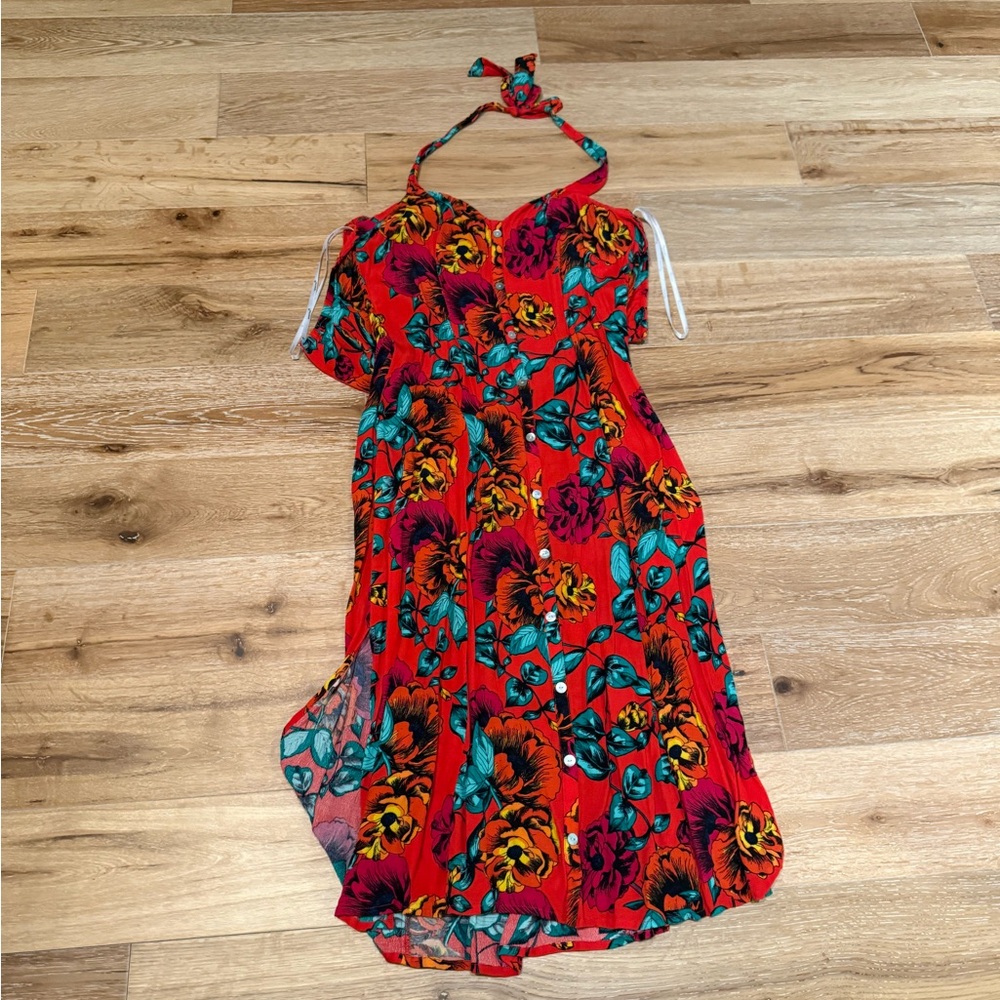 MINKPINK Red Floral  halter Dress